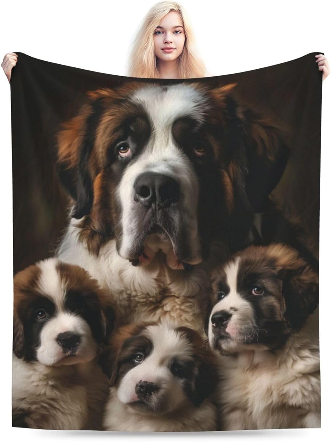 Saint Bernard Dog Throw Blanket