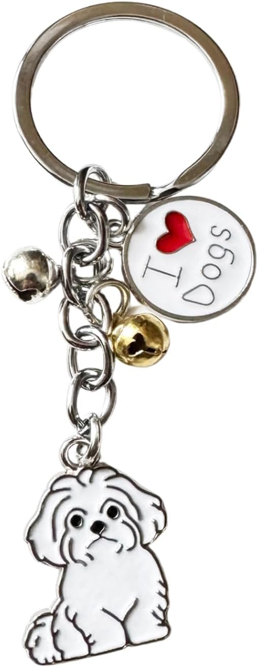 Maltese Dog Keychain