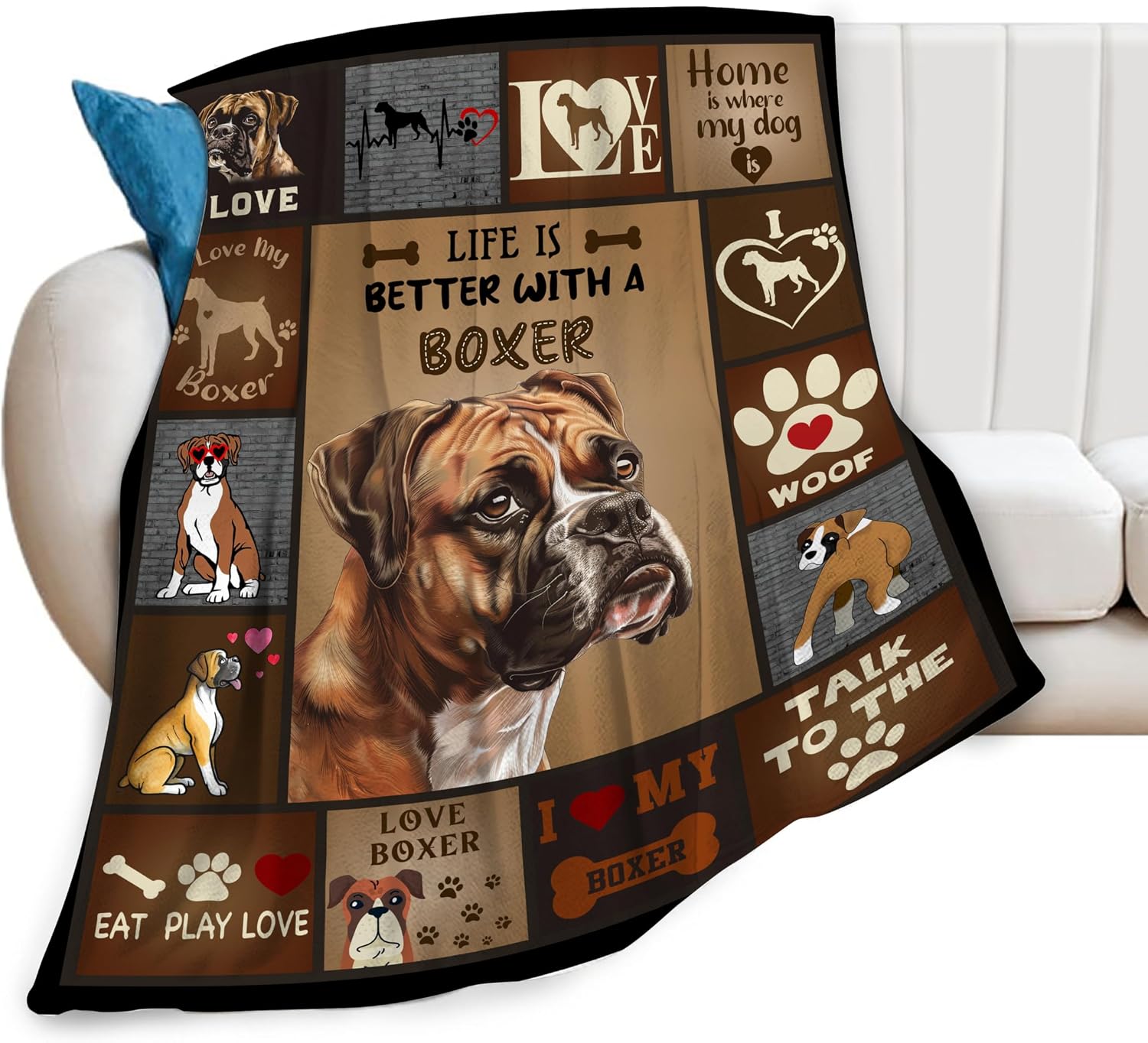 Boxer Dog Throw Blanket