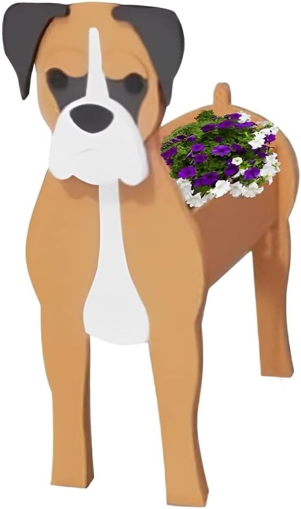 Boxer Dog Planter