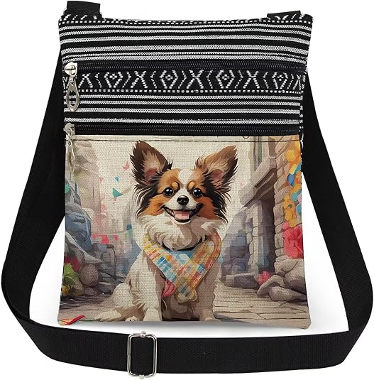 Papillon Dog Cross Body Bag