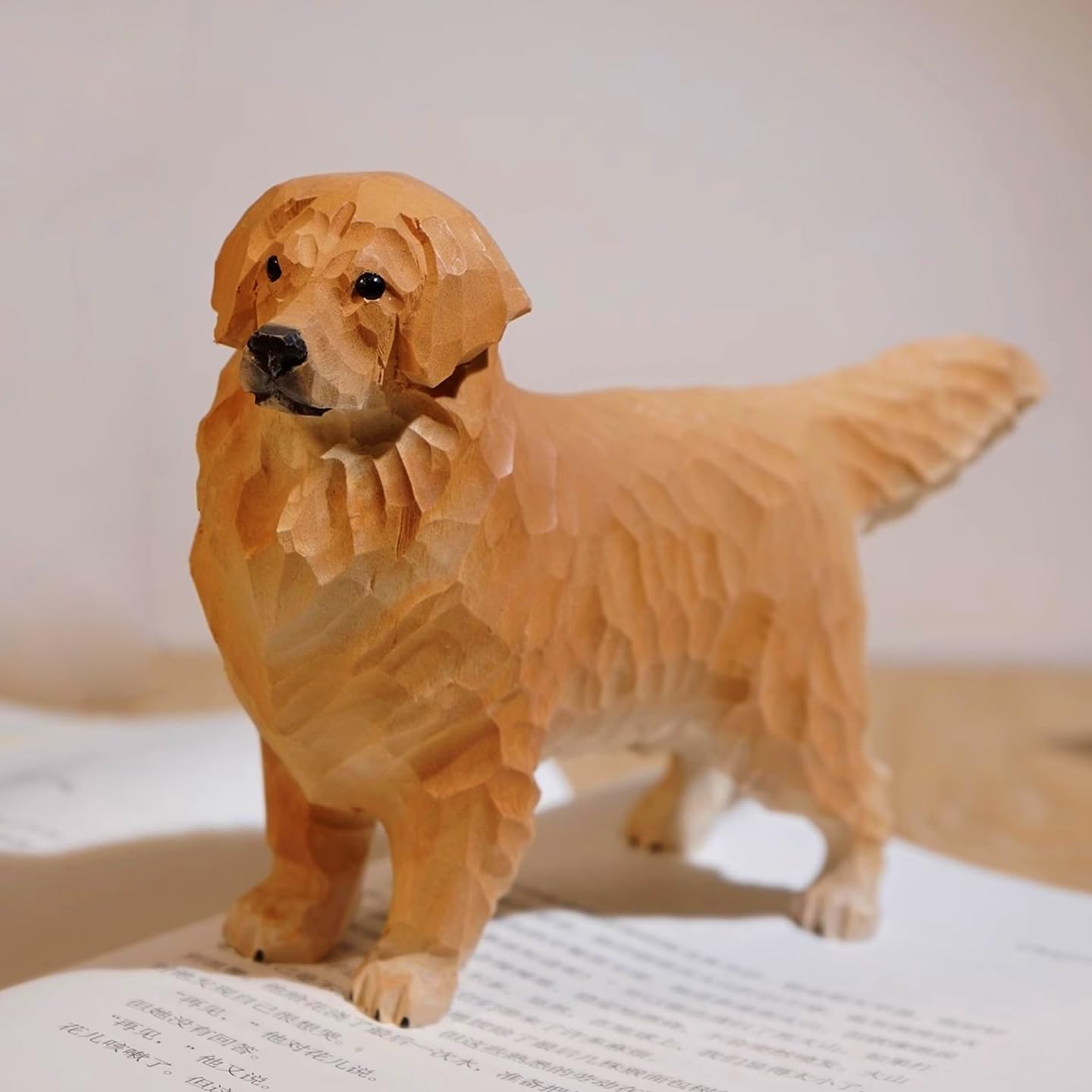 Golden Retriever Dog Wooden Figurine