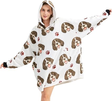 Springer Spaniel Blanket Hoodie