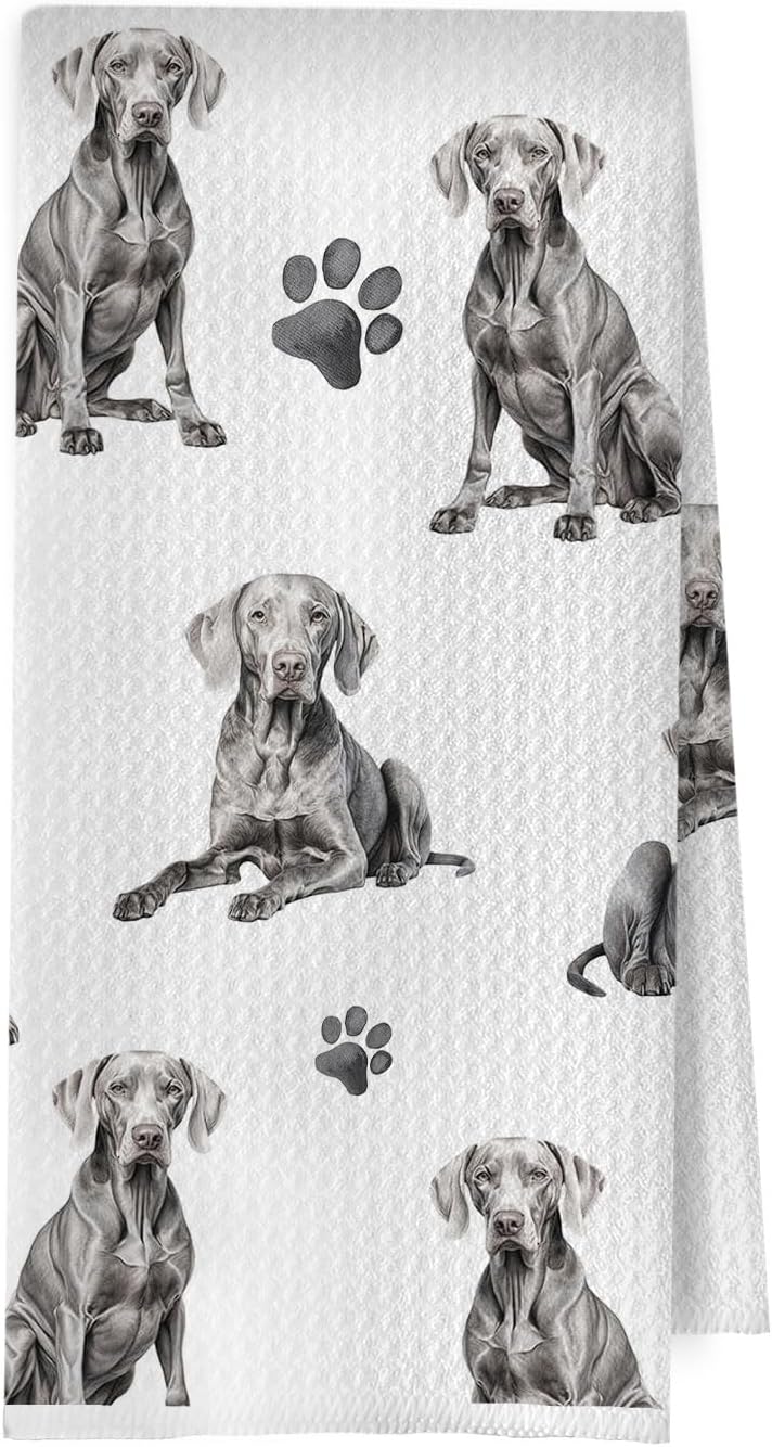 Weimaraner Dog Dish Towel