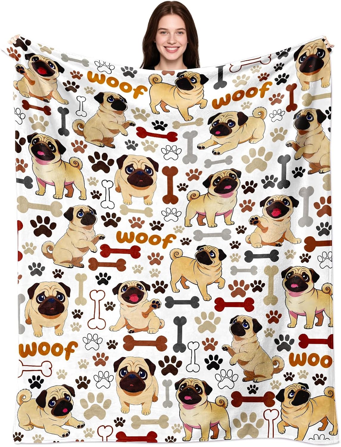 Pug Throw Blankets