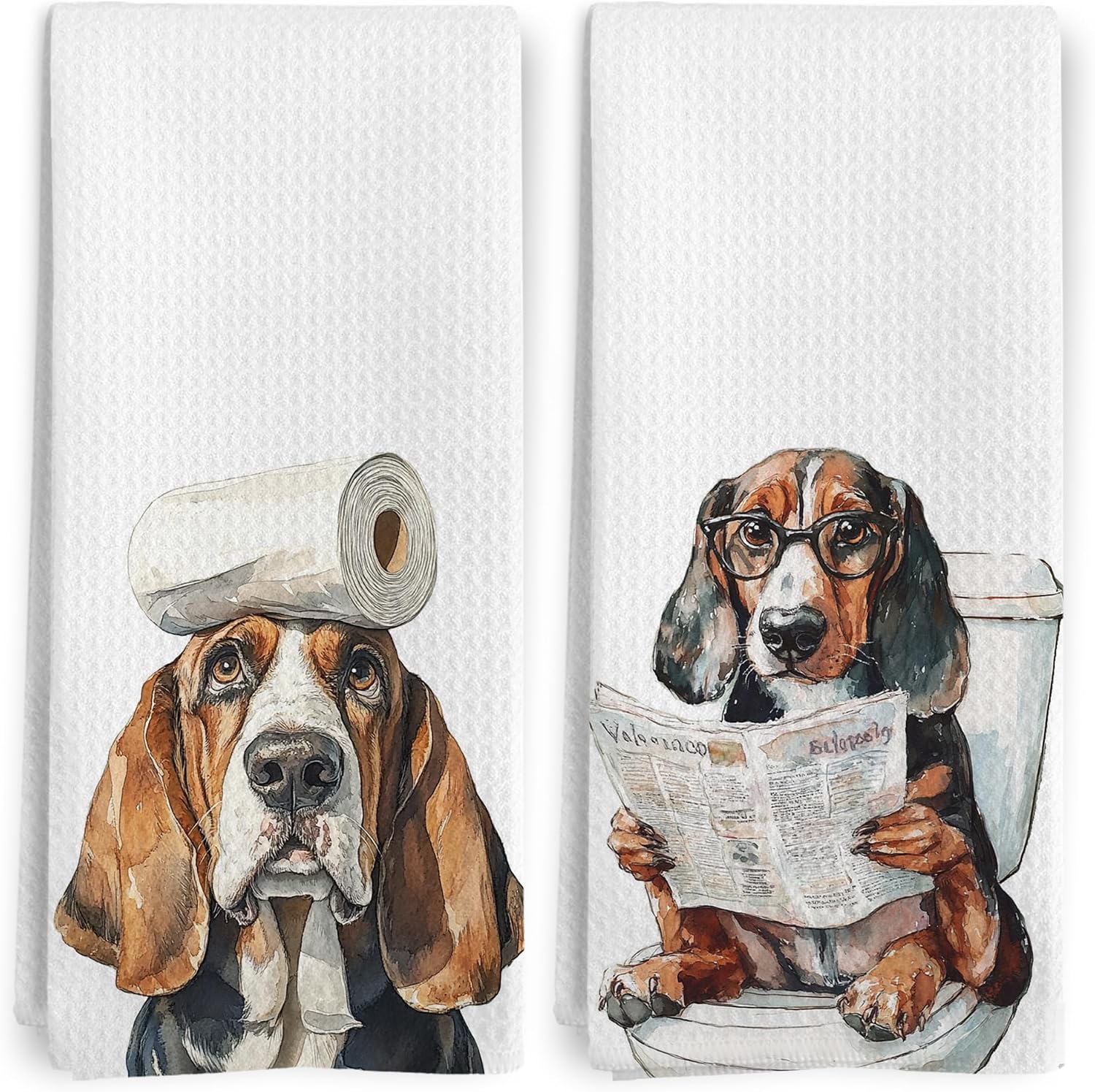 Funny Basset Hound Hand Towels