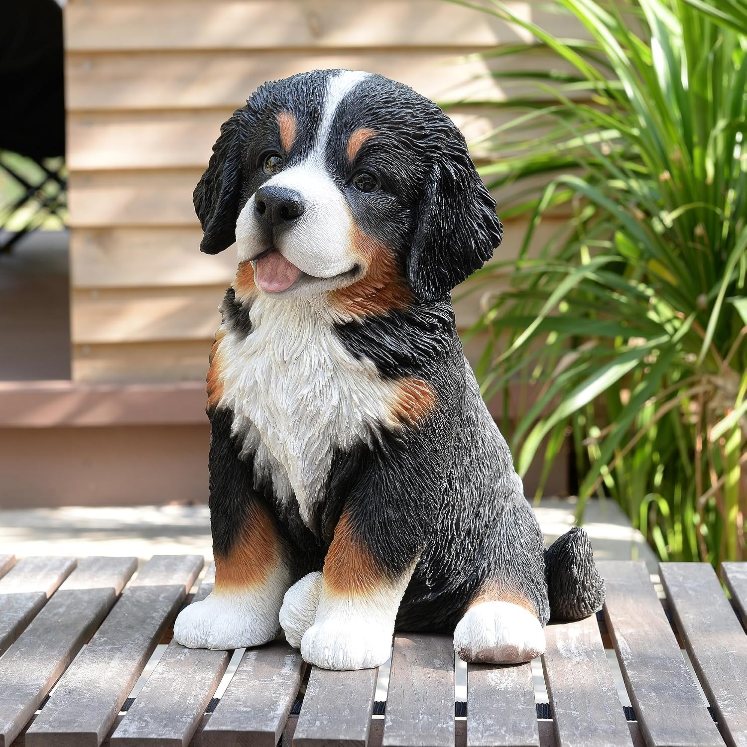 Bernese Mountain Puppy Sitting Statue