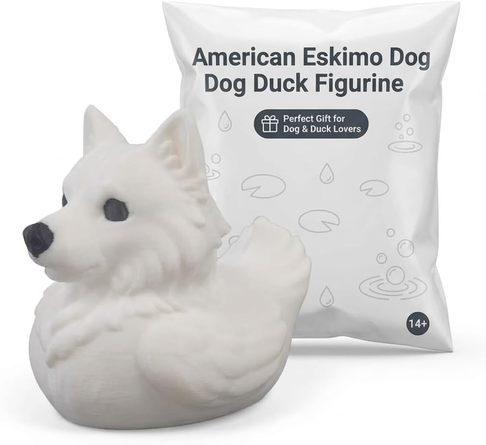 American Eskimo Dog Duck Collectible Figurine