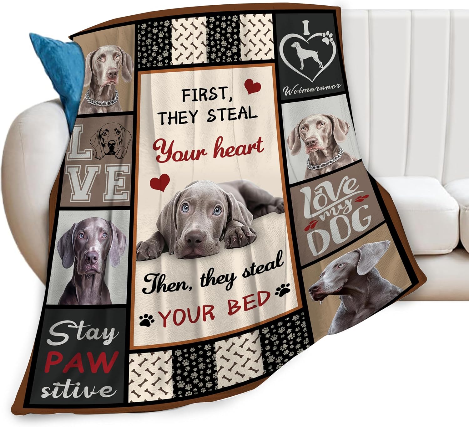 Weimaraner Throw Blanket