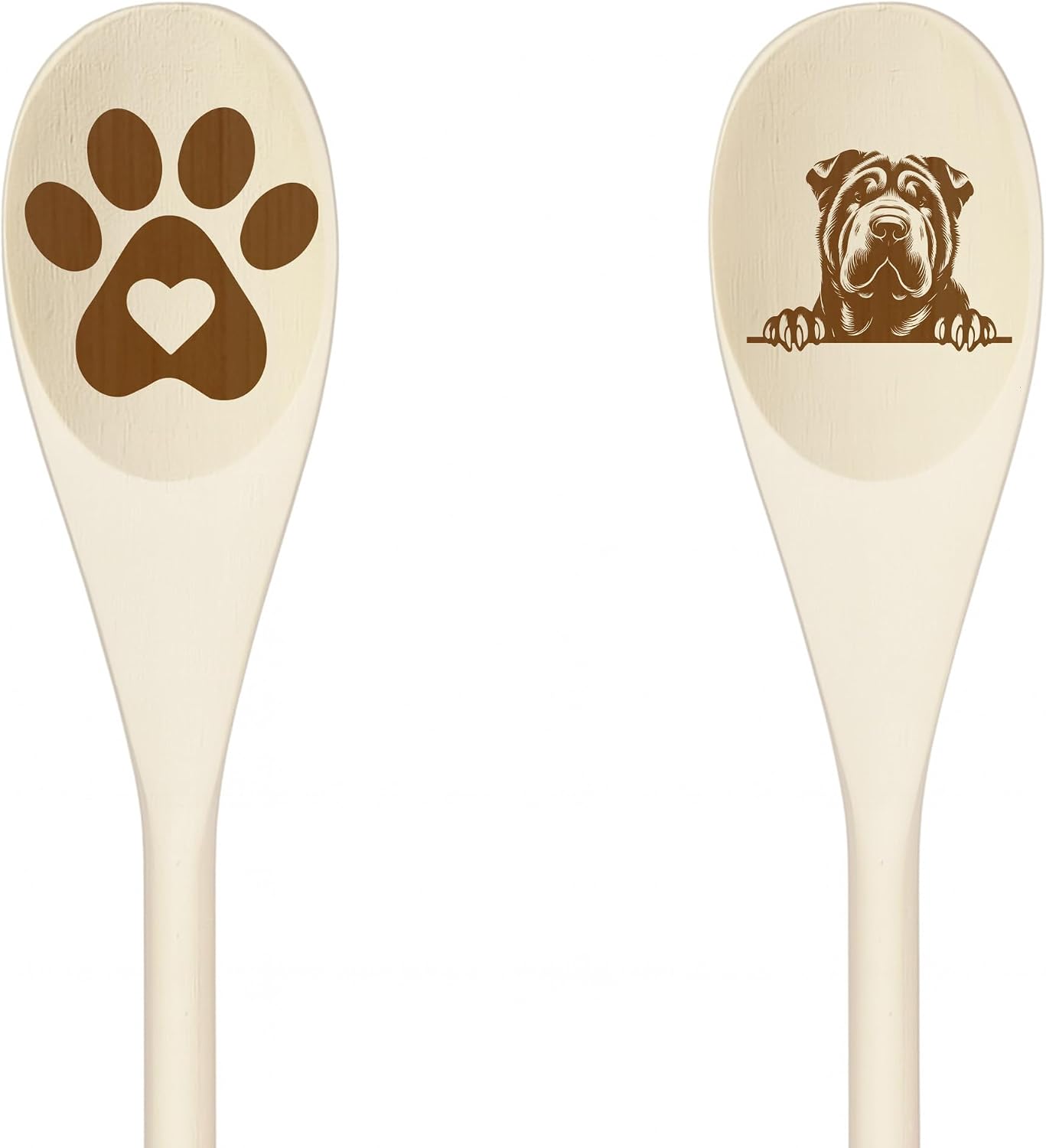 Shar Pei Dog Wooden Spoons