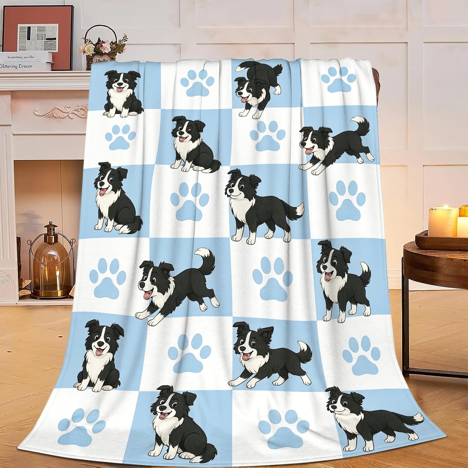 Border Collie Dog Throw Blanket
