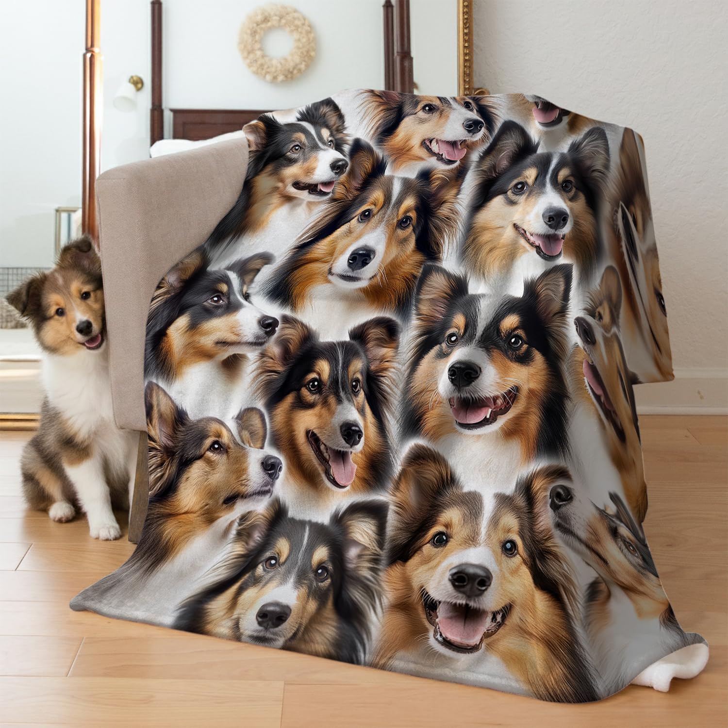 Shetland Sheepdog Flannel Blanket