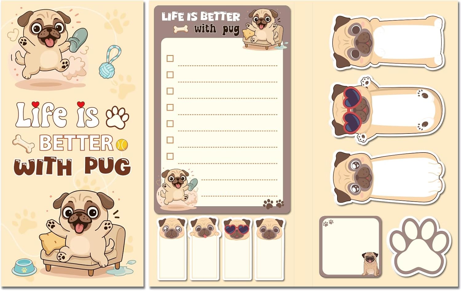 Pug Dog Sticky Notes