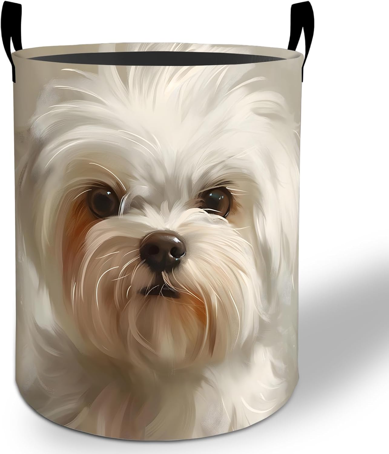 Maltese Dog Laundry Basket