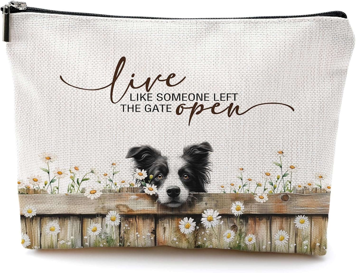 Border Collie Dog Makeup Bag
