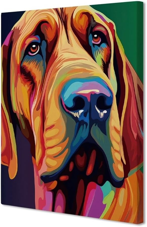Psychedelic Bloodhound Dog Canvas Print