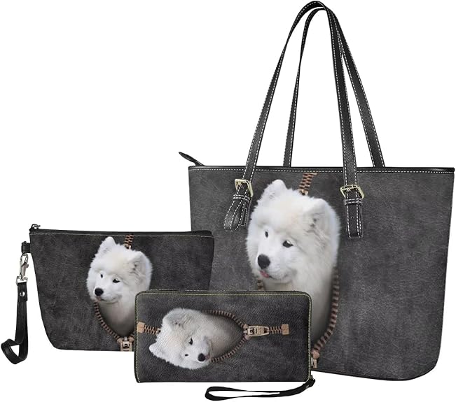 Samoyed Dog Set of 3 Bags