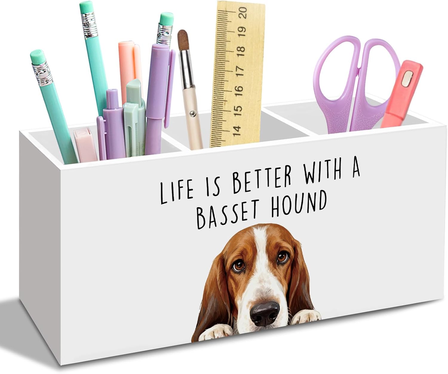 Basset Hound Dog Gifts Pen Pencil Holder for Desk