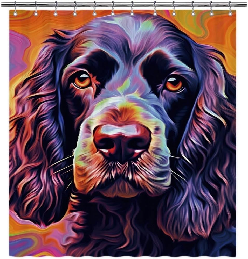 Irish Water Spaniel Dog Shower Curtain