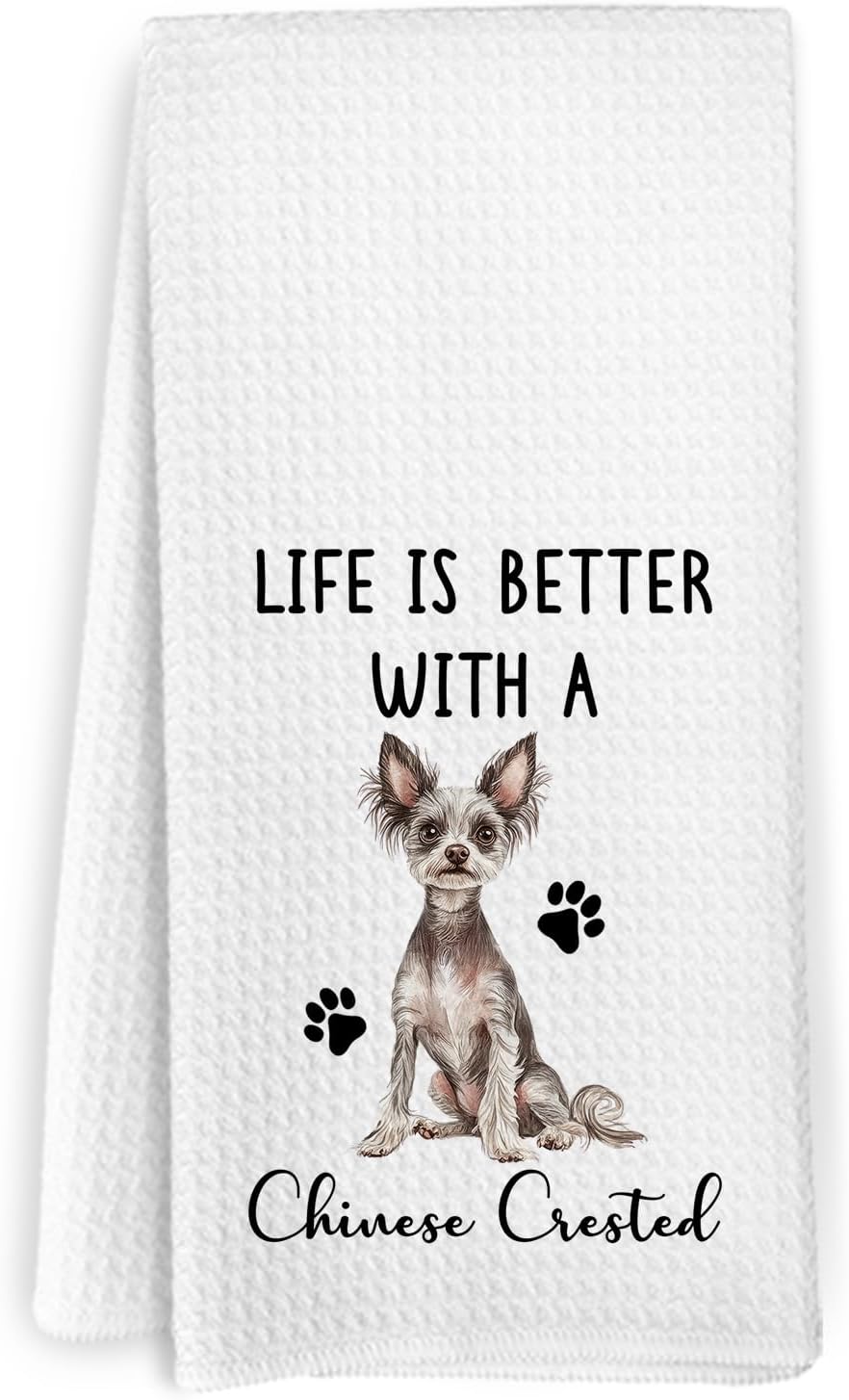 Chinese Crested Dog Kitchen Dish Towel