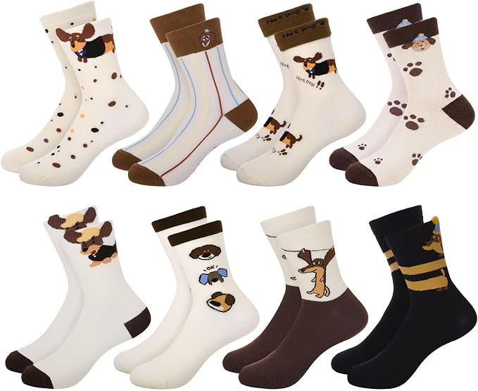 8 Pair Dachshund Dog Socks