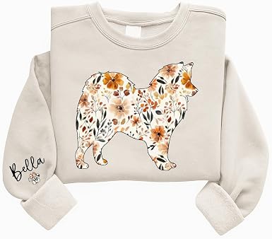 Personalized Floral Dogs Sweatshirt