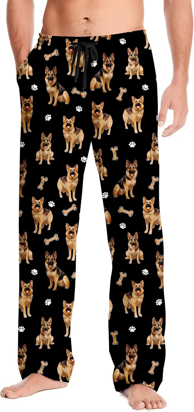 German Shepherd Dog Mens Pajamas Pants