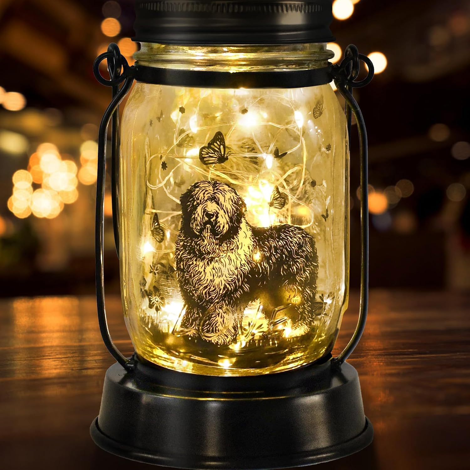 Old English Sheepdog Solar Lantern