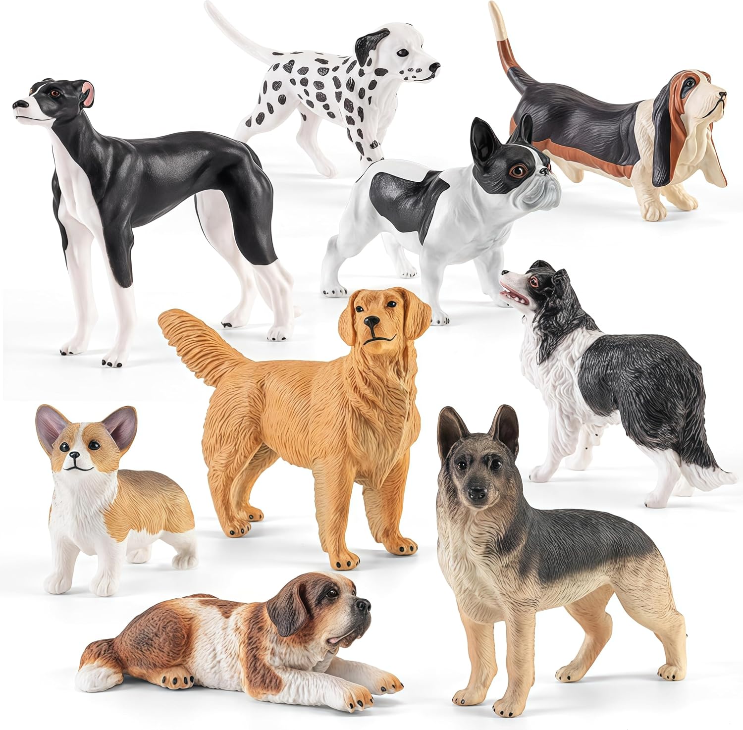9 Pcs of Dog Toy Figurines