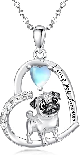 Pug Dog Pendant and Necklace