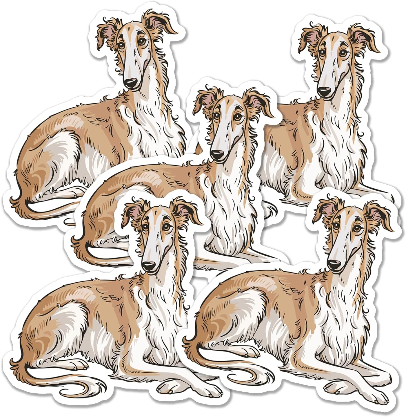 Borzoi Dog Vinyl Stickers