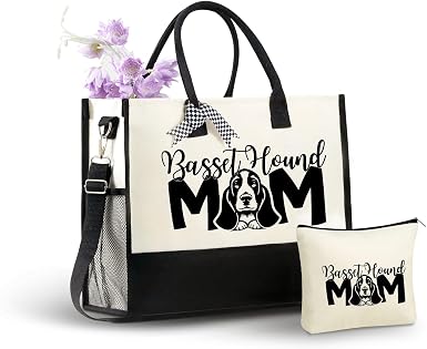 Basset Hound Gifts for Women Canvas Tote