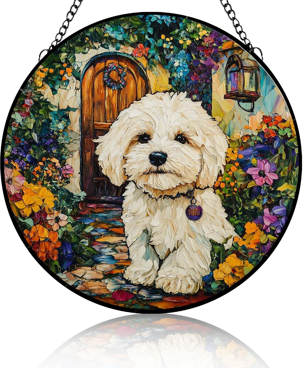 Bichon Frise Sun Catcher 7.9 Inch