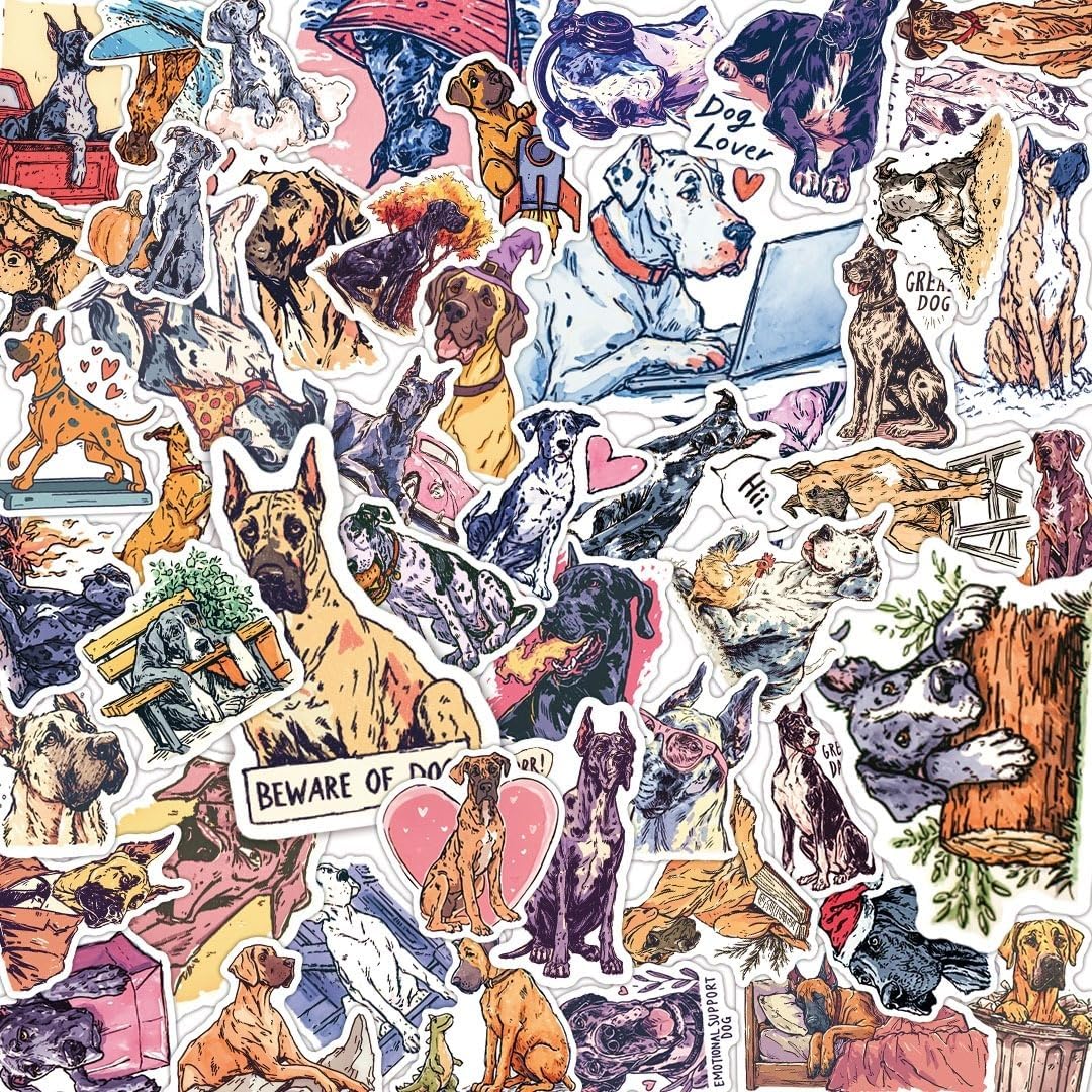 100 pcs Great Dane Stickers