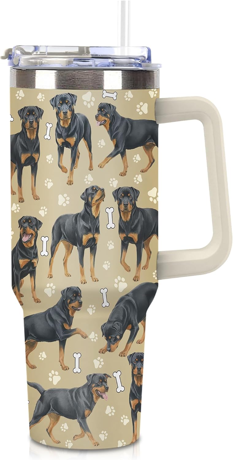 Mandala Rottweiler Coloring Book B08RQNPRLX40 oz Rottweiler Dog Tumbler