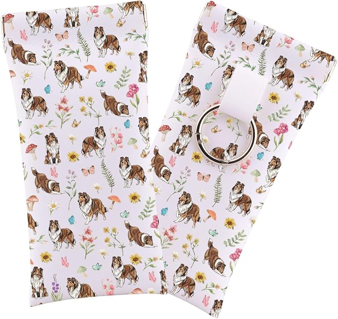 Rough Collie Dog Sunglass Case