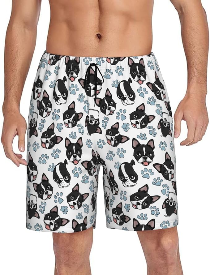 Boston Terrier Men’s Pajama Shorts