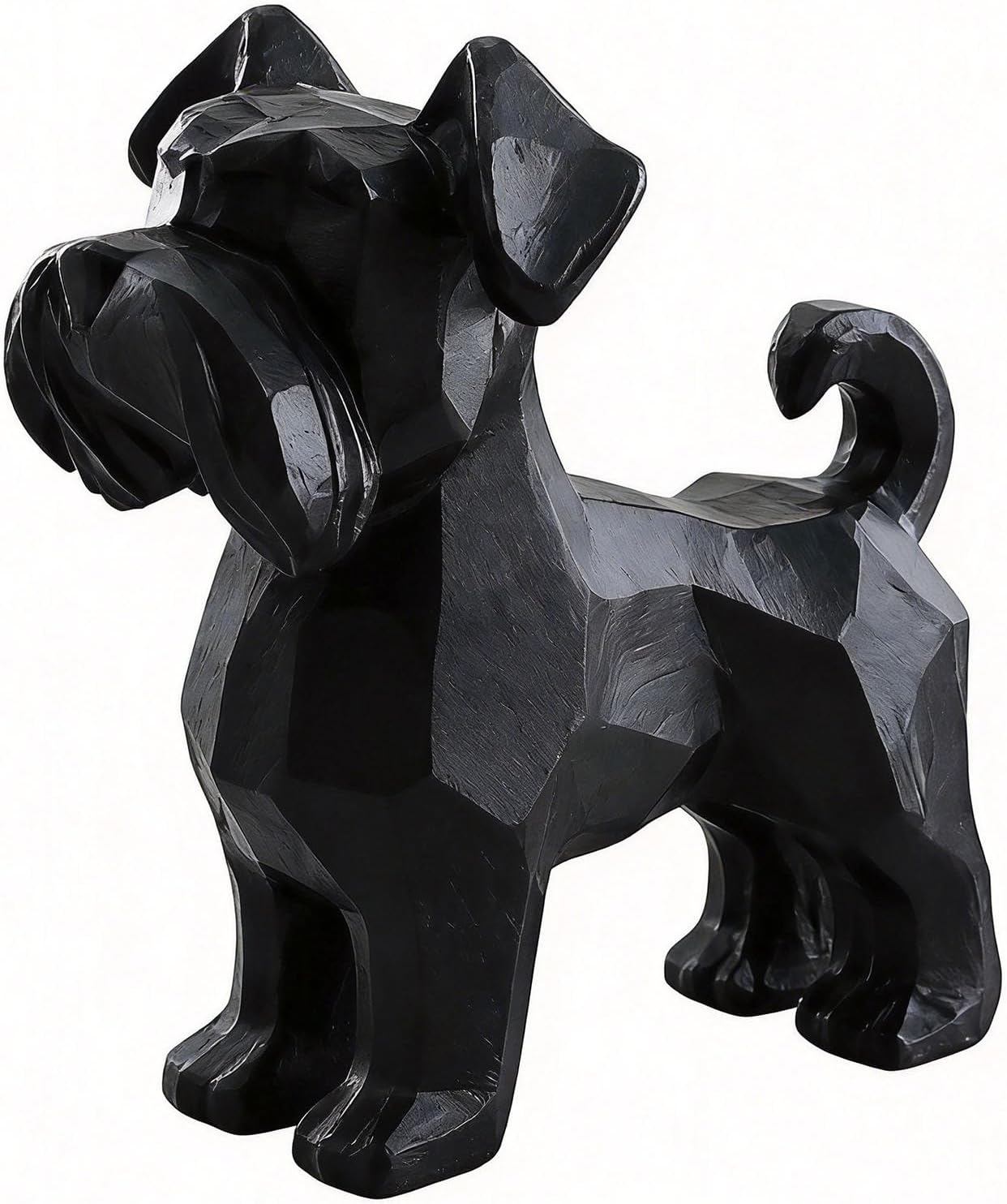 Geometric Schnauzer Dog Statue