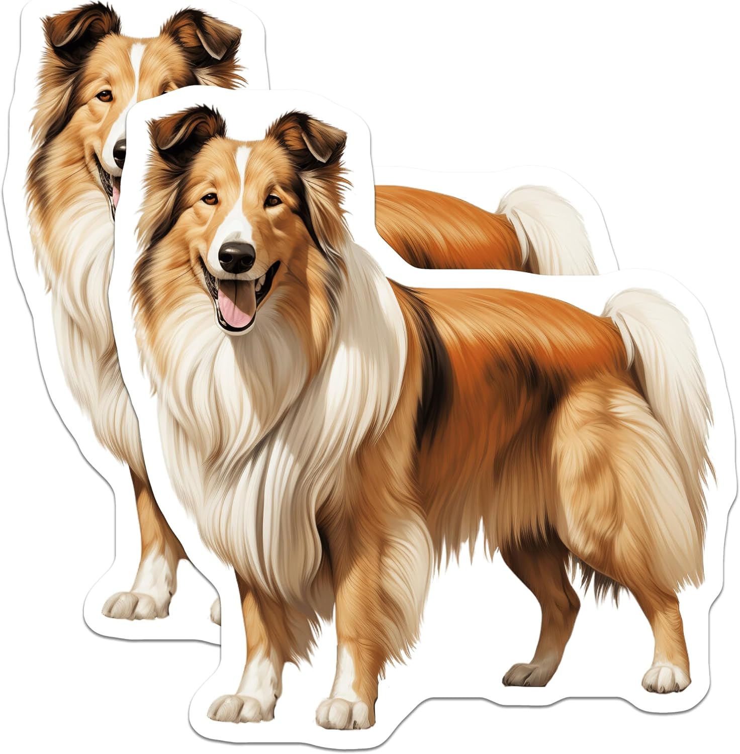 Rough Collie Vinyl Decal Stickers