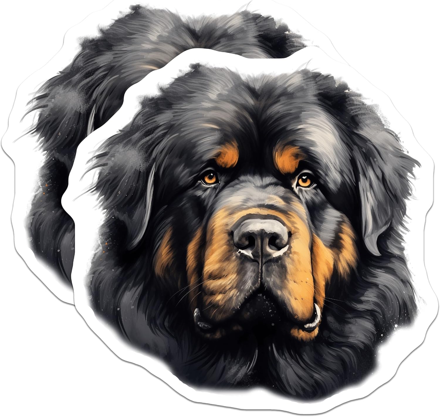 Tibetan Mastiff Dog Stickers (set of 2)