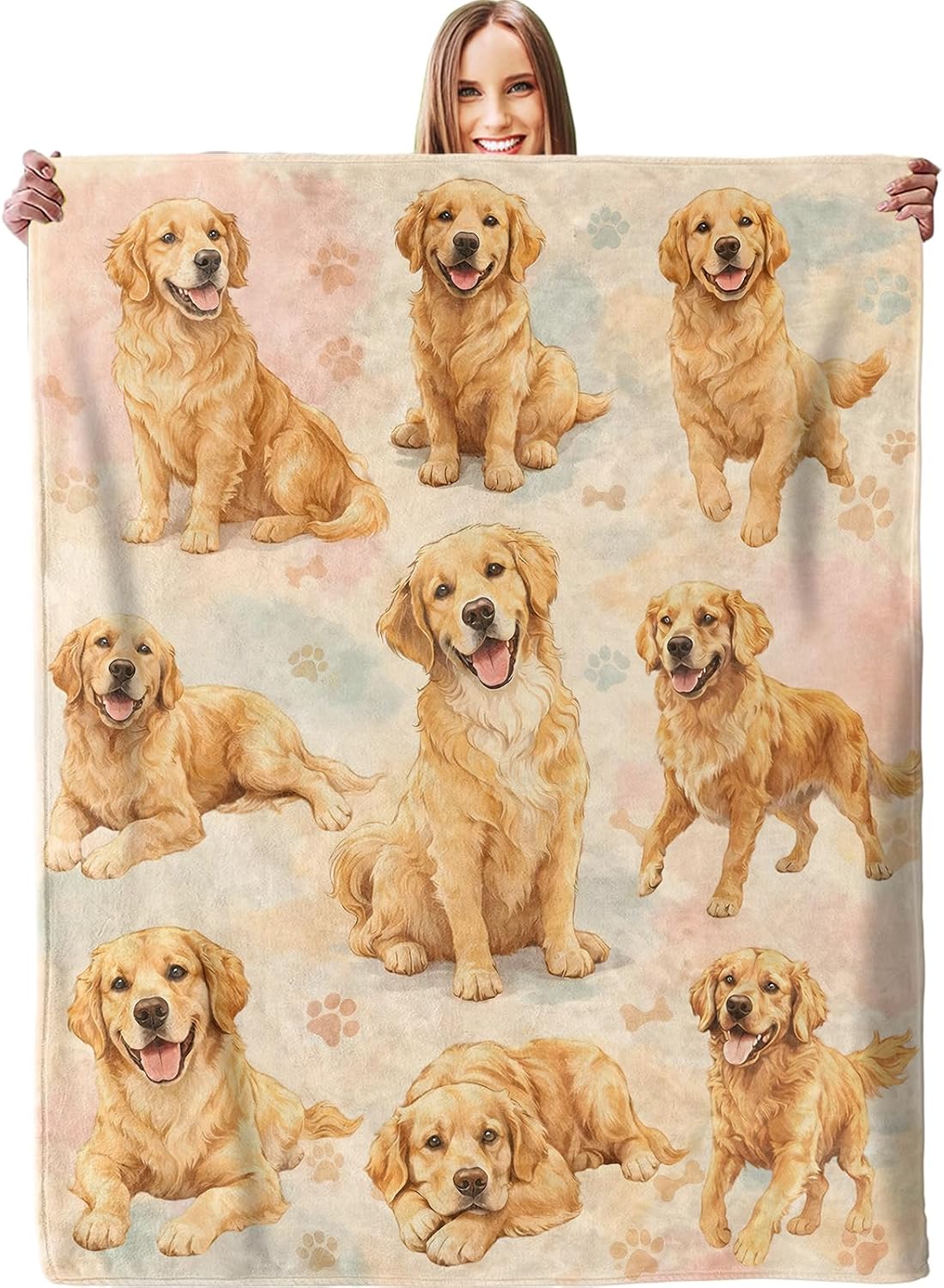 Golden Retriever Dog Throw Blanket
