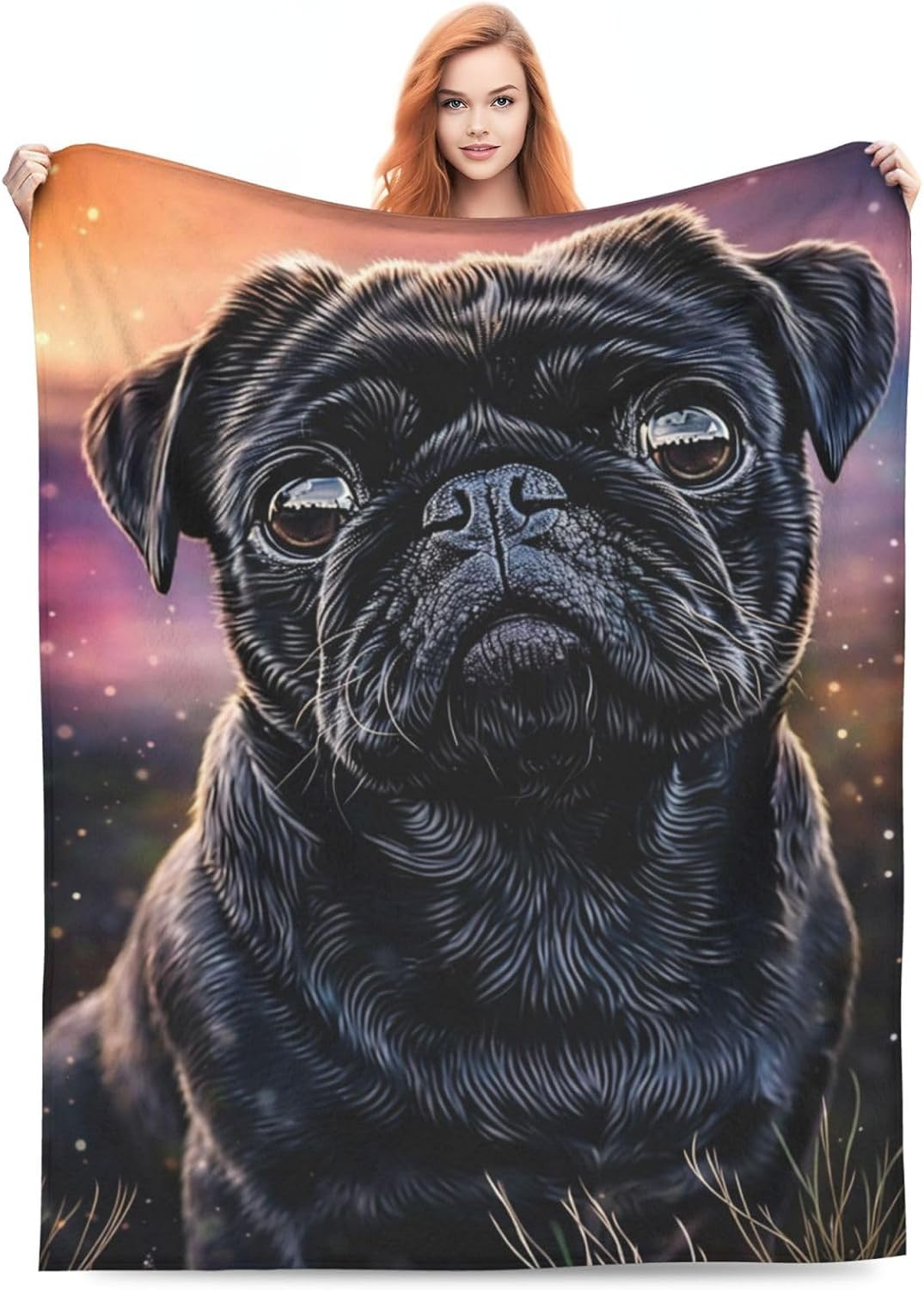 Pug Dog Throw Blanket