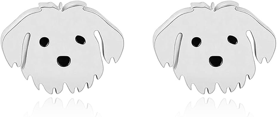 Havanese Dog Stud Earrings