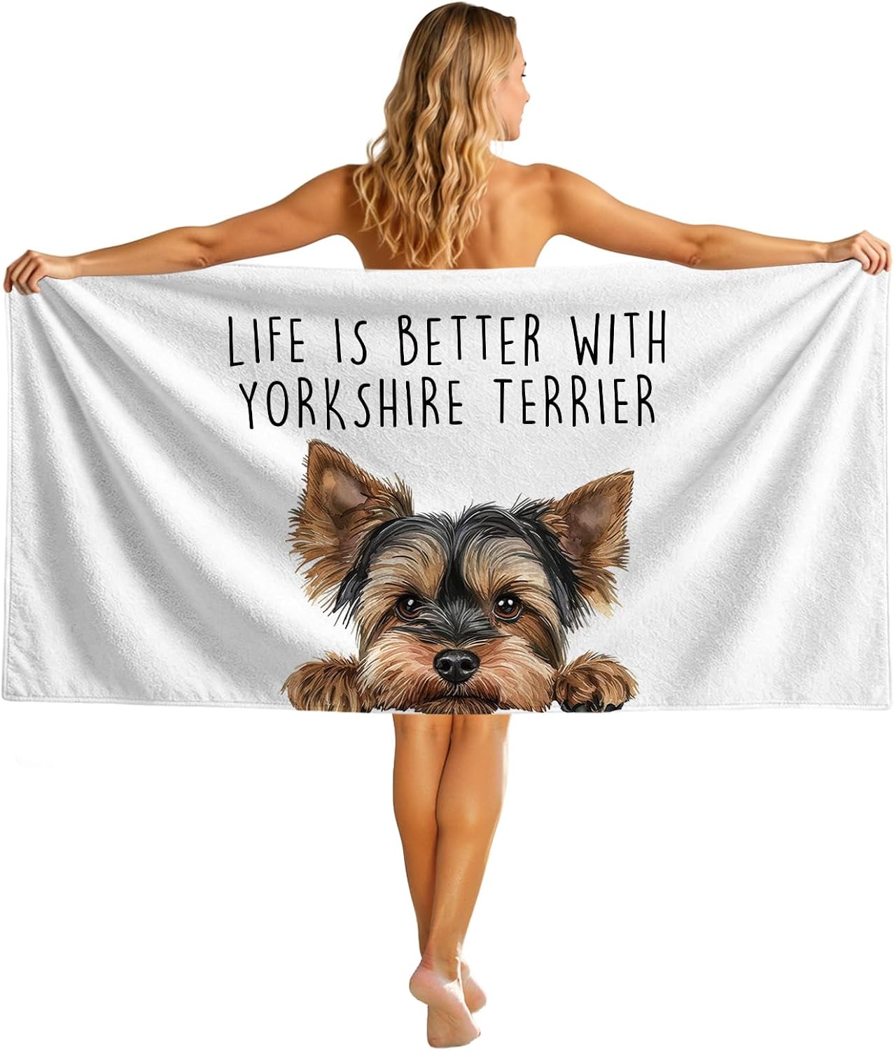 Life is Better with a York Terrier Beach Towel