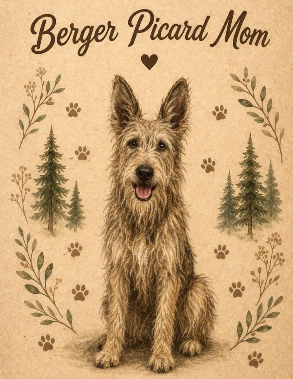 Rustic Berger Picard Dog Journal for Women