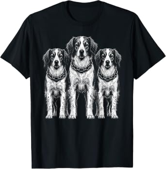 Trio of Kooikerhondje Dogs on a T-Shirt