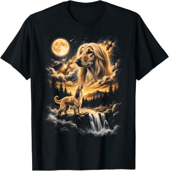 Afghan Hound Howling to The Moon T-Shirt