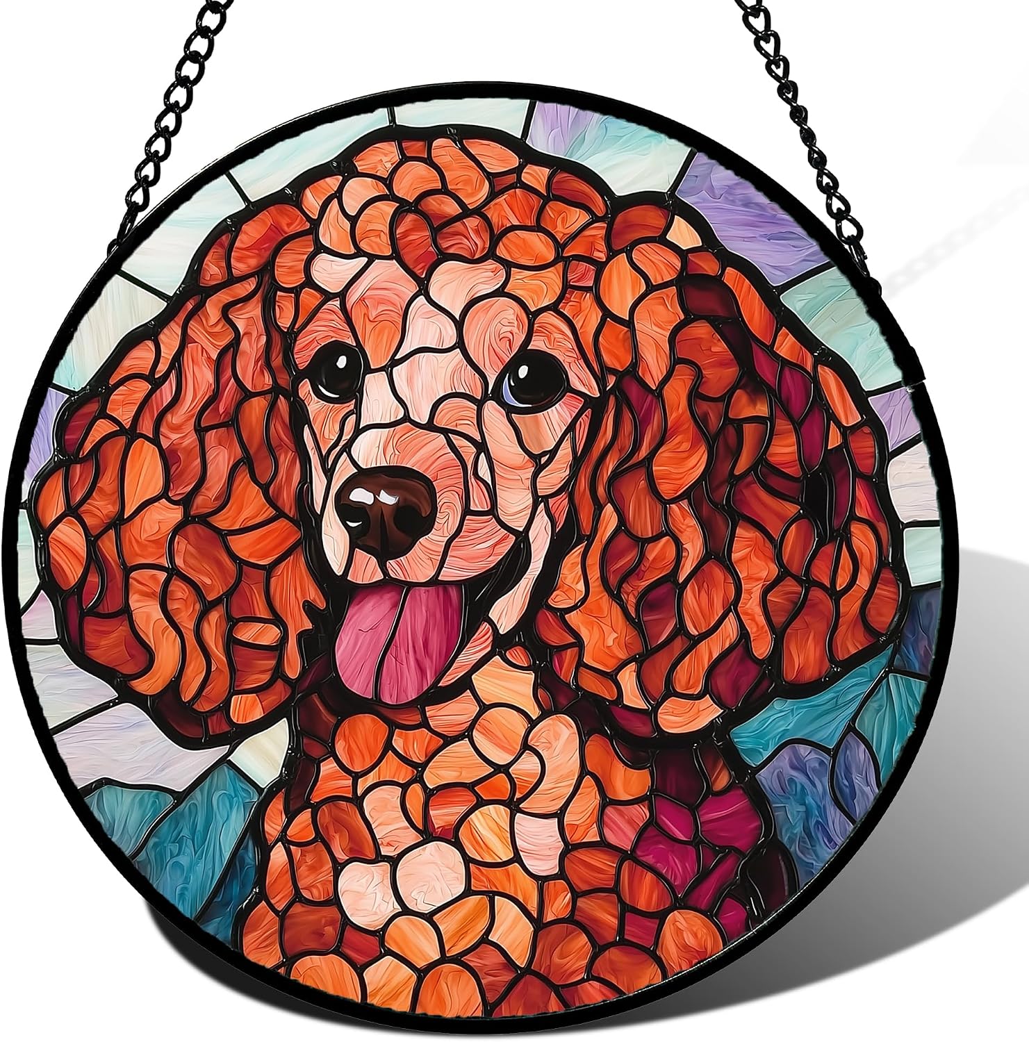 Poodle Stained Glass Window Hanging Sun Catcher