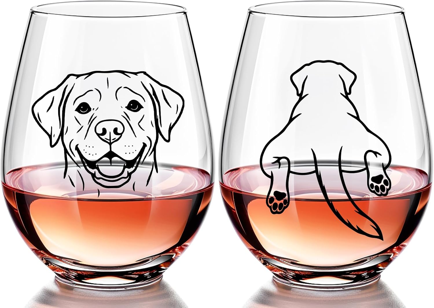 Labrador Retriever Stemless Wine Glass