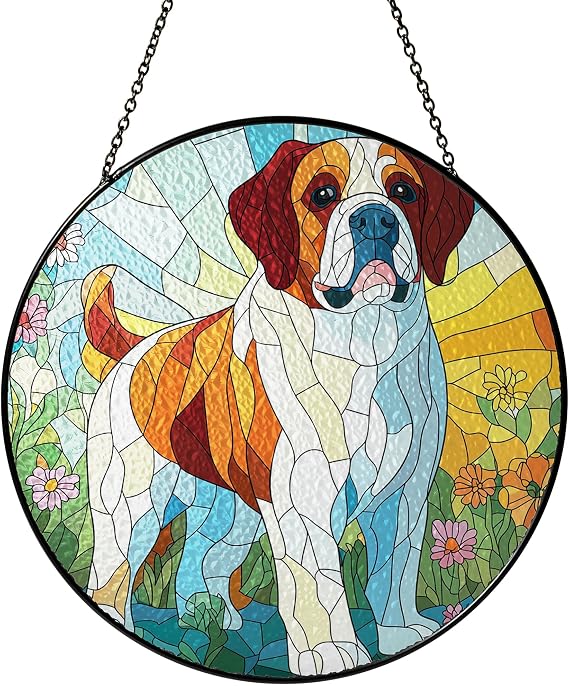 Saint Bernard Stained Glass Suncatcher
